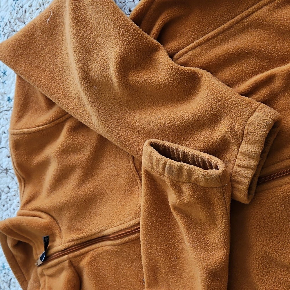 2X🍁HP🍁Columbia Orange Zipper Fleece Jacket Vintage - Picture 9 of 11